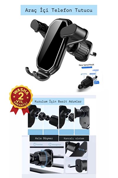 Genel Markalar Kancalı Araç Içi Premium Telefon Tutucu - Araba Telefon Tutaca...
