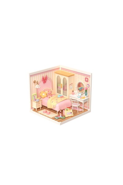 Rolife Puzzle 3D, Căsuță Mini DIY, Dormitor Roz Fermecat, Rolife, 105 piese