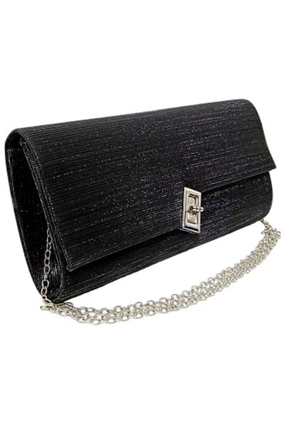 Magrot Geanta plic de seara pentru ocazii si petreceri negru sidef 26 x 12 cm 25002