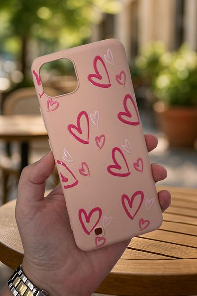 Vip Case Realme C11 - حافظة مطاطية كلاسيكية ممتصة للصدمات من السيليكون بنمط قلب وردي277
