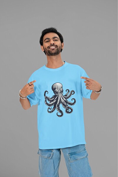 ArtYus تي شيرت رجالي/نسائي بأكمام قصيرة وطبعة ثمانية أصابع ورقبة دائرية