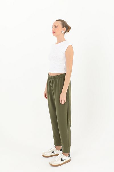 Modamorfo Women's Rib Detailed Sweatpants - 30189Pnt