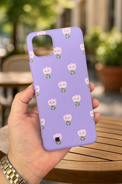 Vip Case Realme C11 - Mini Tulip Patterned Silicone Shock Absorbing Classic Protected Rubber Case277