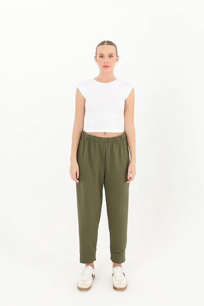 Modamorfo Women's Rib Detailed Sweatpants - 30189Pnt