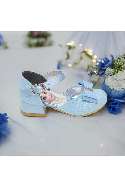 PATİK BEBE Girl's Baby Blue Stylish Evening Shoes with Small Heels