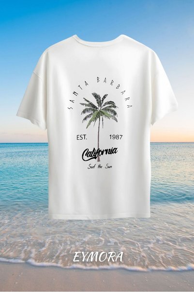 EYMORA TRICOU CALIFORNIA GLOW ALB CU IMPRIMARE