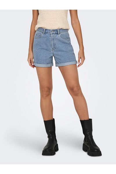 ONLY PANTALONI SCURT ONLVEGA HW MOM DNM NOOS