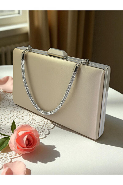 Biçanta Skin Nude Satin Color Evening Dress Bag Evening Bag Engagement Wedding Bag