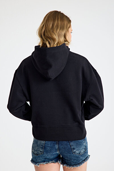 Calvin Klein Jeans 100% Cotton Women's Brand Logo Comfortable Black Sweatshirt Zw0Zw02604 Beh