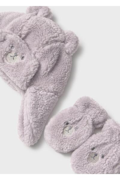 MAYORAL Baby Boy Plush Hat E Gloves Set