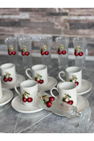 Hediyedukkani Kirazlı Lüks Kahve Takımı