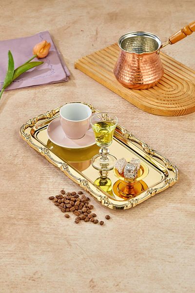 Milenay Elegance Series Metal Presentation Promise Engagement Tray, Gold Tray Gold Accessory