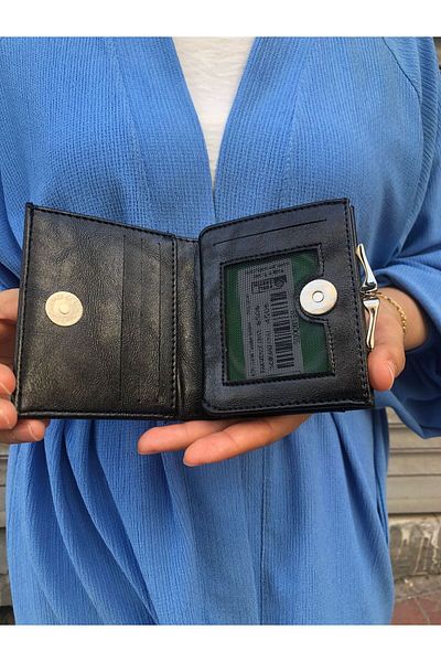 H&D COLLECTİON Very Stylish Lock Detailed Small Size Wallet with Coin Compartment 8056
