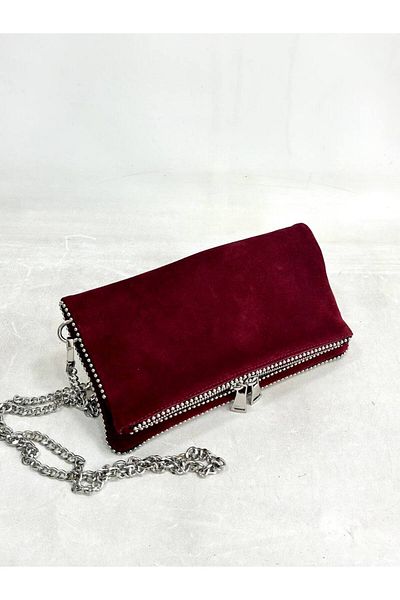 çkn sedat çakan çanta & fular & aksesuar Γυναικεία τσάντα Clutch από ΓΝΗΣΙΟ ΔΕΡΜΑ SUEDE