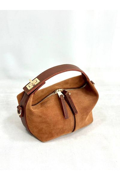 çkn sedat çakan çanta & fular & aksesuar Genuine Suede Leather Suede Handbag Women's Hand Shoulder Diagonal Bag