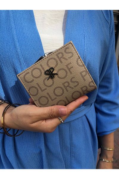 H&D COLLECTİON Very Stylish Lock Detailed Small Size Wallet with Coin Compartment 8056