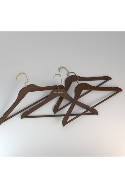menofis Walnut Wooden Hanger Clothing Clothes Shirt and Pants Hanger Special American Hooked 12 Pcs Luxury Hanger