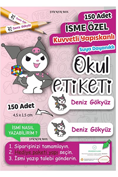 Think And Print Okul Kalem Defter Etiketi Özel Isim Yazılabilen Etiketi Stick...