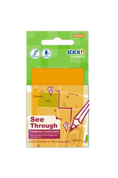 Hopax Hârtie adezivă Stickn translucidă 50 YP 76x51 Neon Orange 21706