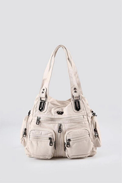 Ovebu Diwer Beige Skin Shoulder Bag