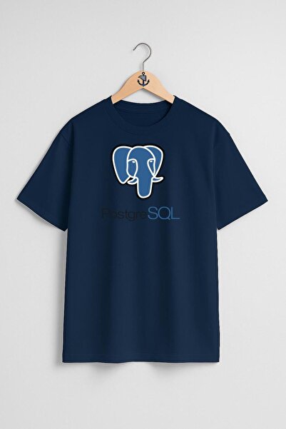 Bahriyeli Collection Oversize Postgresql Chest Design Unisex T-Shirt