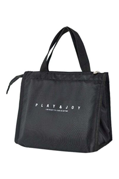 Generic Thermal Insulated Lunch Bag Oxford Material 21x25x12 cm Black
