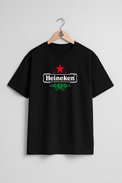 Bahriyeli Collection supradimensionat Logo-ul Heineken, unisex cu designul pieptului albinului internațional Heineken tricou
