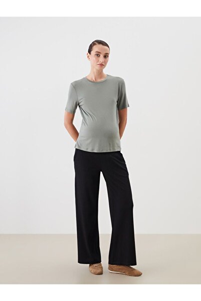 LC Waikiki Lcwaikiki Maternity Black Textured Maternity Pants with Abdominal ...