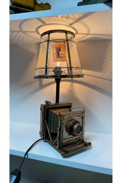 NOSTALJİM Lampshade Decorative Metal Camera