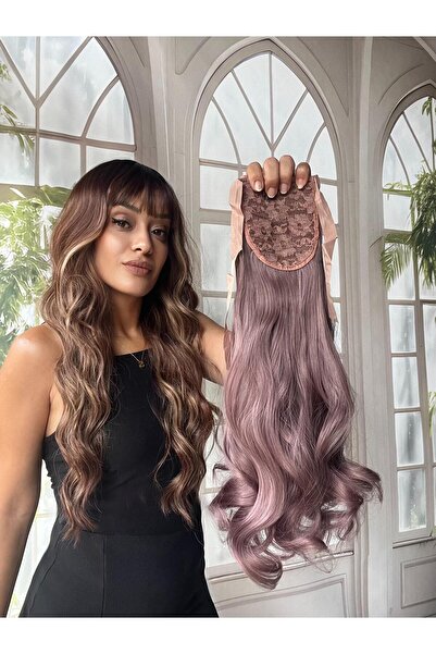 Suzan Peruk Bağcıklı At Kuyruğu Gerçek Saç Dokulu- Yandan dolamalı Takması çok kolay