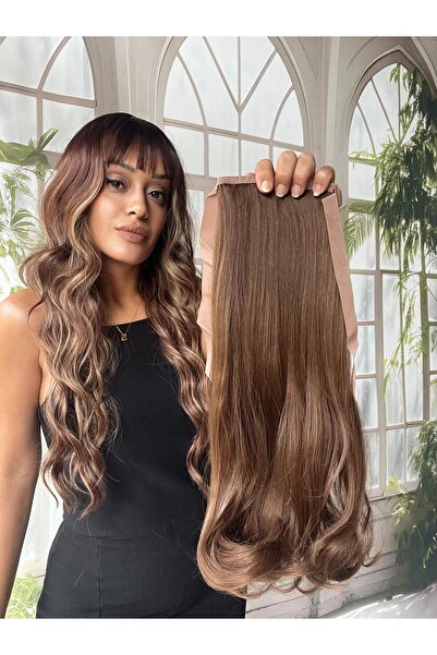 Suzan Peruk Bağcıklı At Kuyruğu Gerçek Saç Dokulu- Yandan dolamalı Takması ço...