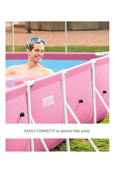 Intex Pink Rectangular Frame Above Ground Pool 220x150x60cm