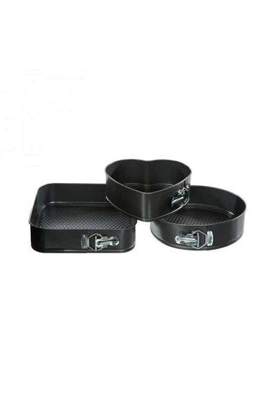 FİVE Set 3 detachable baking molds made of carbon steel, 22-24-26 cm
