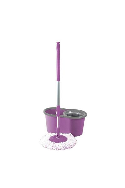 Dafin Set de curățare cu găleată cu mop rotativ la 360°, Ecoline, 16L, violet