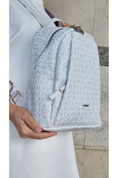 çantamgelsin Just Polo Γυναικείο Σακίδιο πλάτης και Πορτοφόλι με ανάγλυφο εμπριμέ 9 θέσεων σε συνδυασμό