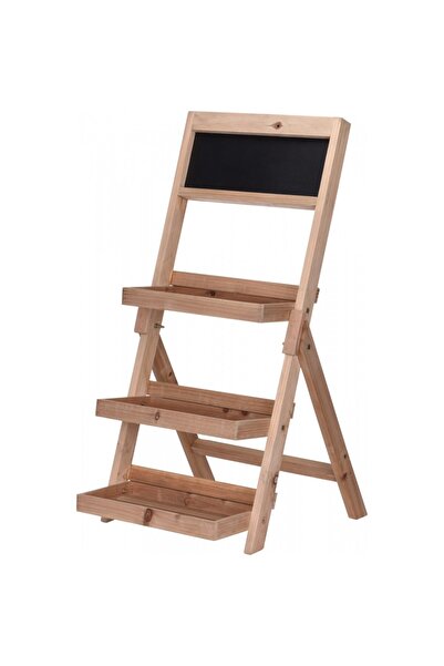 EH Excellent Houseware Suport de flori Ambiance scară, Lemn, 39x76 cm, Maro/N...