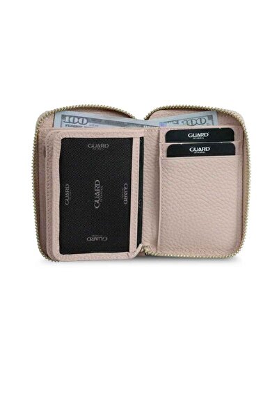 GUARD Powder Pink Genuine Leather Zippered Mini Wallet - Grd250802Wt1018