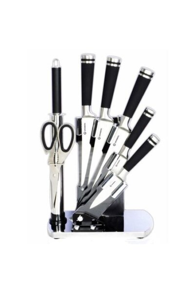 OEM Set cutite din inox, 8 piese, negru