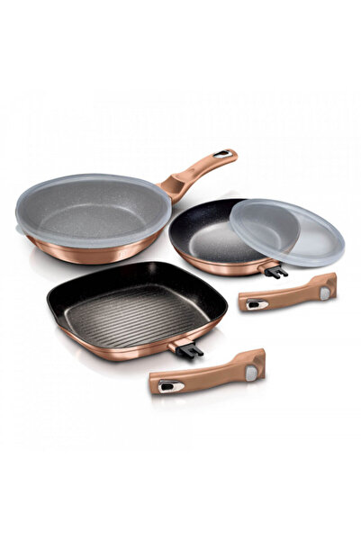 Berlinger Haus Pan set with removable handle (5 pieces) Rose Gold Metallic Li...
