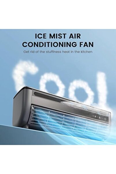 Generic Portable Wall-Mounted Cooling Fan - Air Mist Personal Fan with Type-C Charging (Gray)