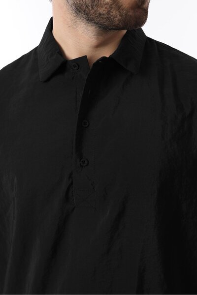 Madmext Black Oversize Relaxed Fit Short Sleeve Shirt 6744