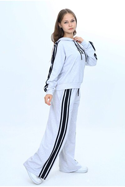 Asortix Girls Oversize Tracksuit Set – Kangaroo Pocket, Hooded, 100% Cotton 2 Thread Fabric-308