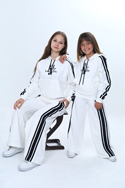 Jannock 100% Cotton 2 Thread Girls Tracksuit Set – Oversize, Hooded, Kangaroo Pocket-308