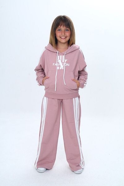 Asortix Girls Oversize Tracksuit Set – Kangaroo Pocket, Hooded, 100% Cotton 2 Thread Fabric-308