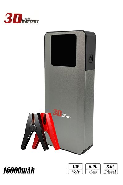 3D A3 16000mAh Jump Starter with 2000A Peak for 12V Vehicles – Portable Power Bank and Booster