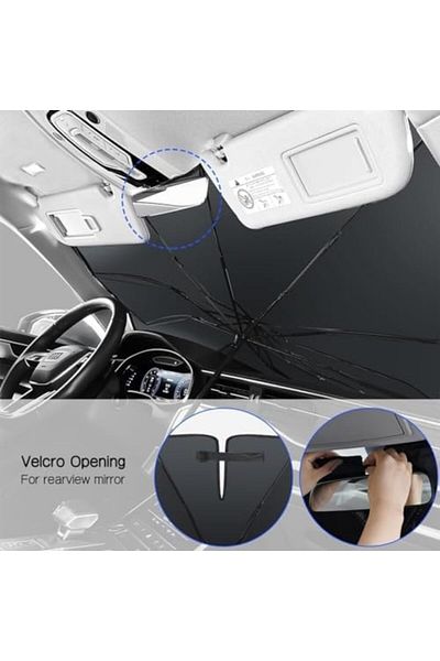 Generic Foldable Car Windshield Sunshade Umbrella – Front Window Sun Shade with UV Protection