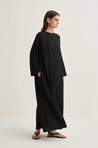 EBU Prive Γυναικείο φόρεμα με κορδόνια μαύρο