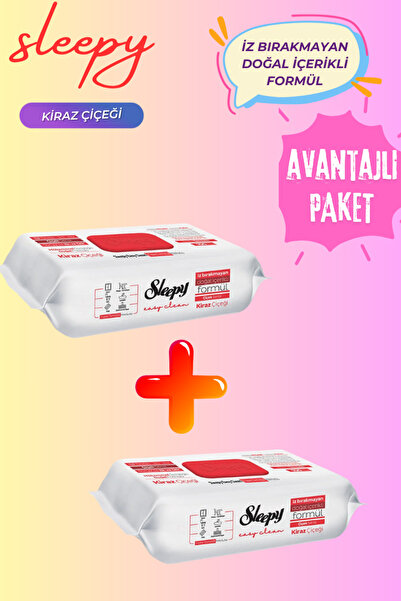 Sleepy Easy Clean Kiraz Çiçeği Yüzey Temizlik Havlusu Mendili 200 Yaprak Avan...