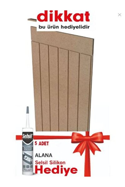 SoyArt Dekoratif Duvar Paneli ( 54 X 105 Cm) Boyanabilir Ahşap Ham Mdf 5 Duva...