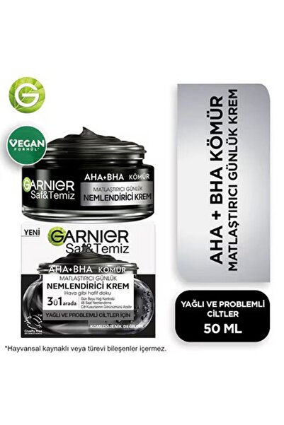 Garnier Saf ve Temiz Kömür Matlaştırıcı Günlük Nemlendirici Krem 50 ml